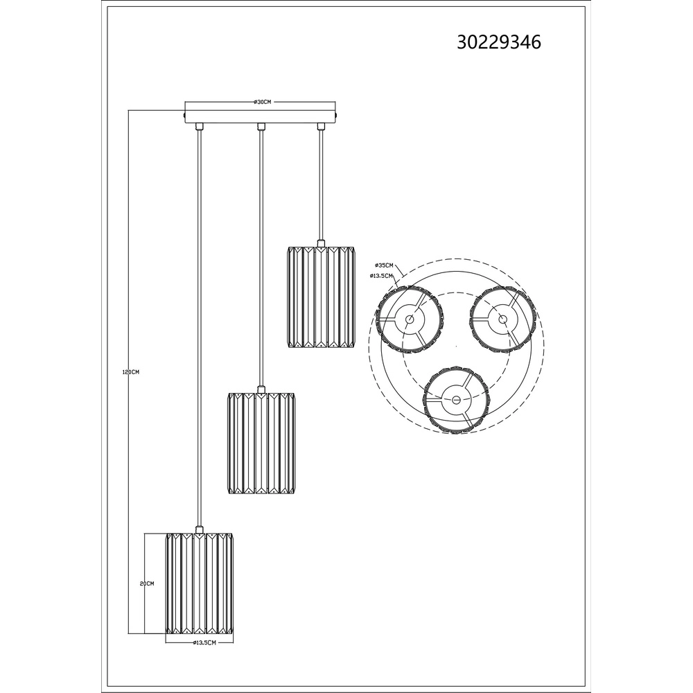 Lampe suspendue Run Round à 3 lumières Globo 9007371516964