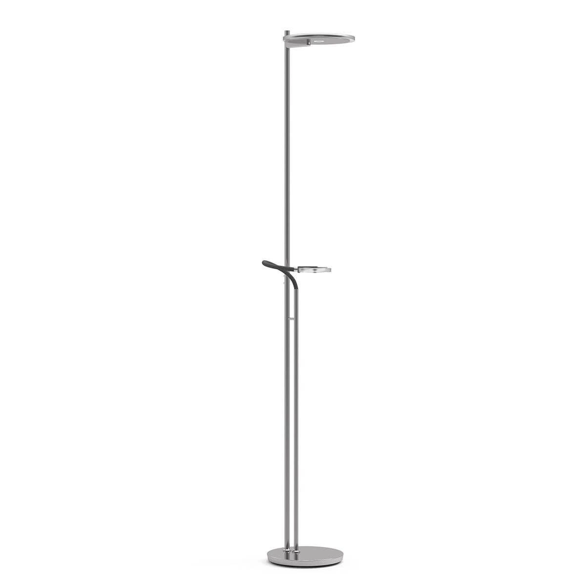 Lampe de lecture LED 2 lumières Turound 40w - 2200-4000K - 187cm verre clair en acier inoxydable