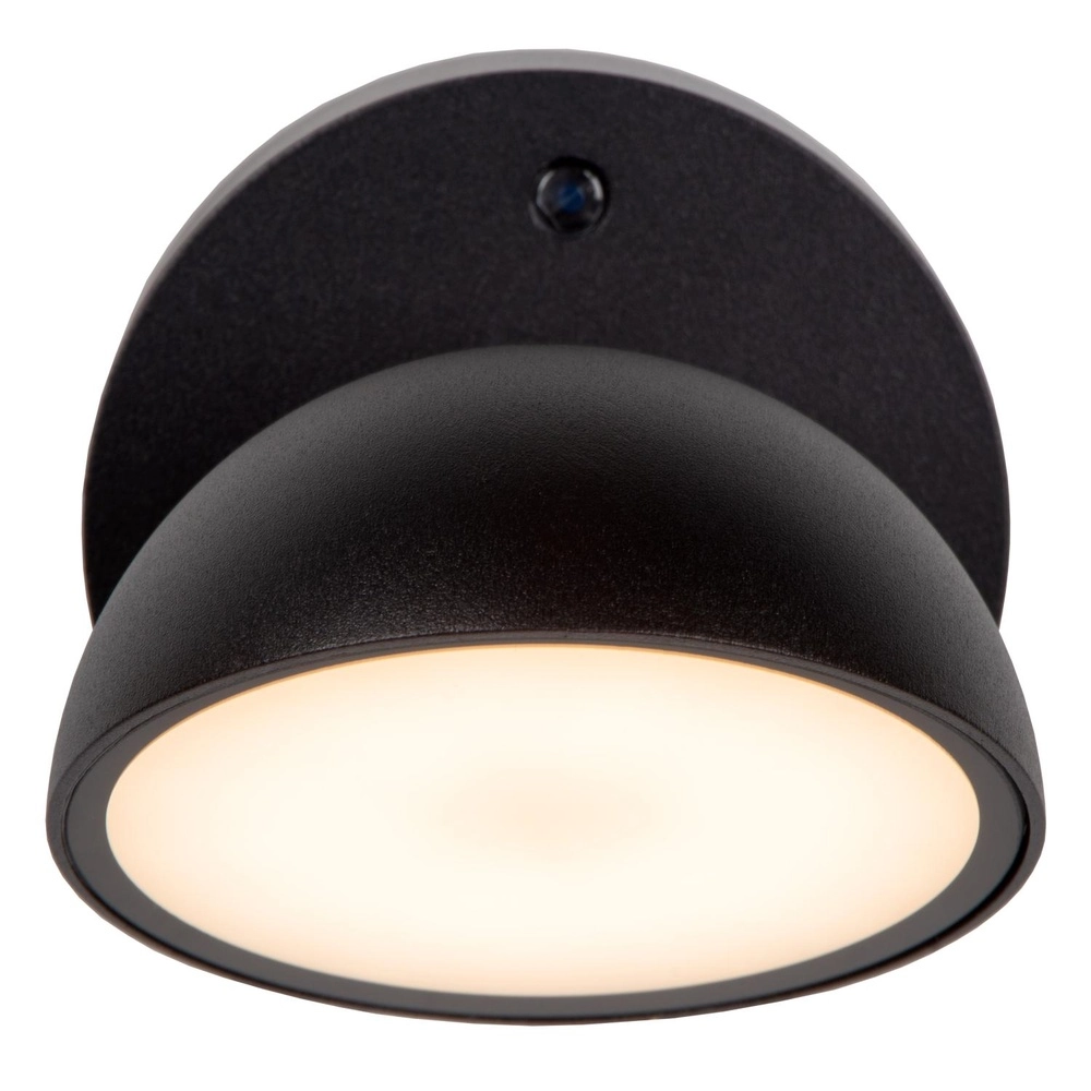 Lampe murale de conception Finn avec le capteur noir Lucide 5411212221612