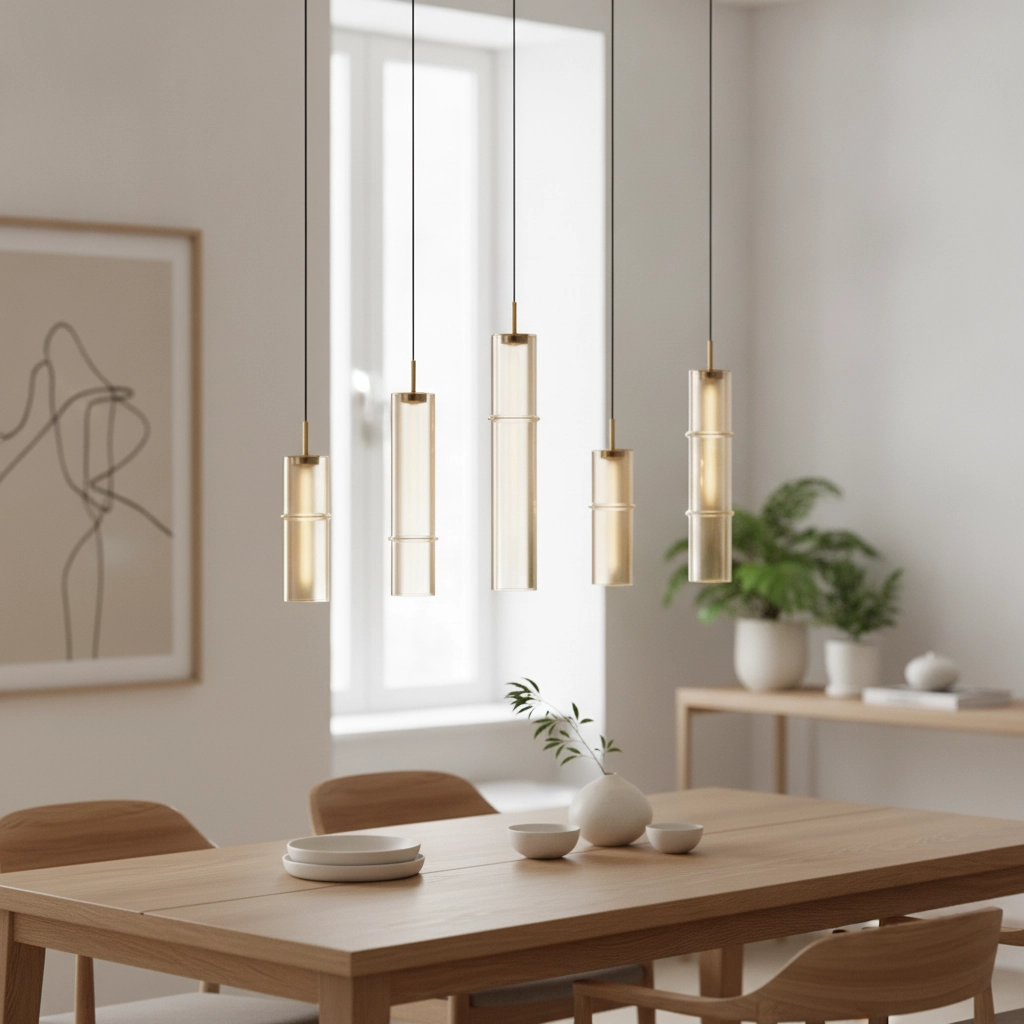 Suspension unique Sano Or 5 lumières droit