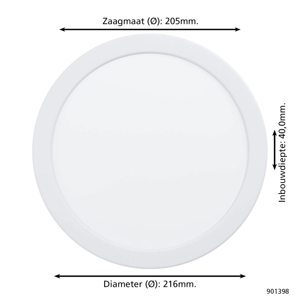 Lampe encastrée Fueva 6 rond - blanc - Ø 21,6 cm Eglo 9008606330782