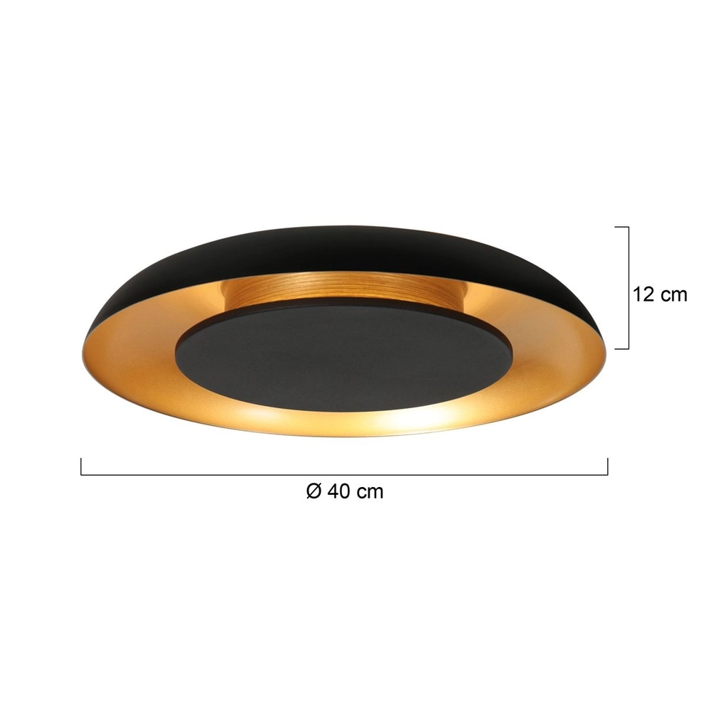 Plafonnier Golden Veil noir Ø 40cm Steinhauer 8712746180299
