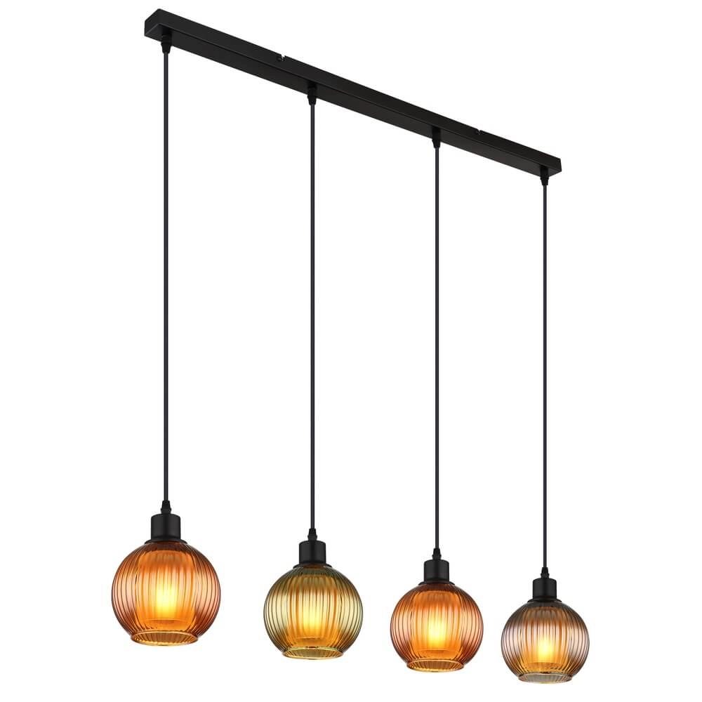 Suspension Zumba Verre coloré 4 lumières Suspension Zumba Verre coloré 4 lumières