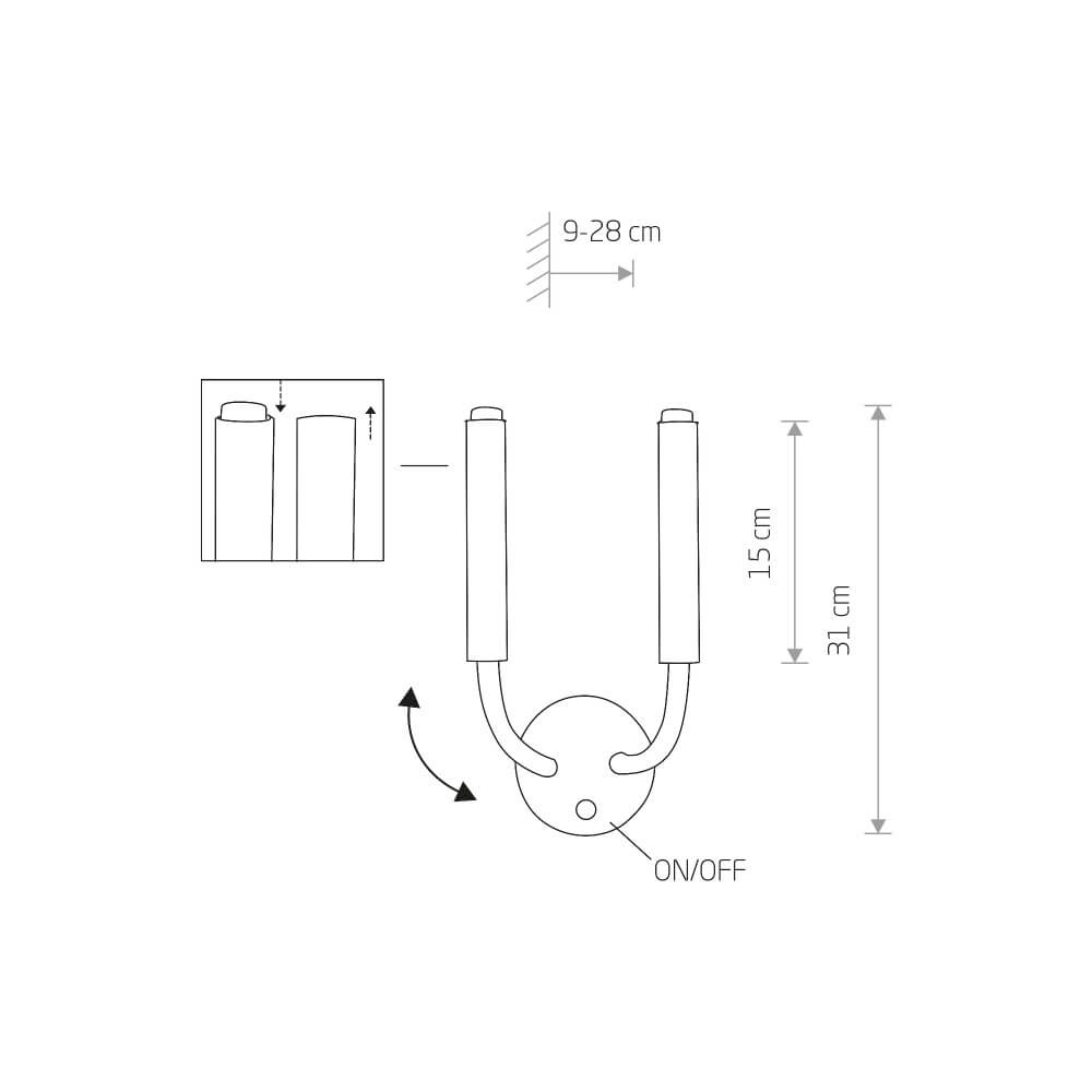 Applique en or noir Stalactite 2 lumières Lyora 5903139905596
