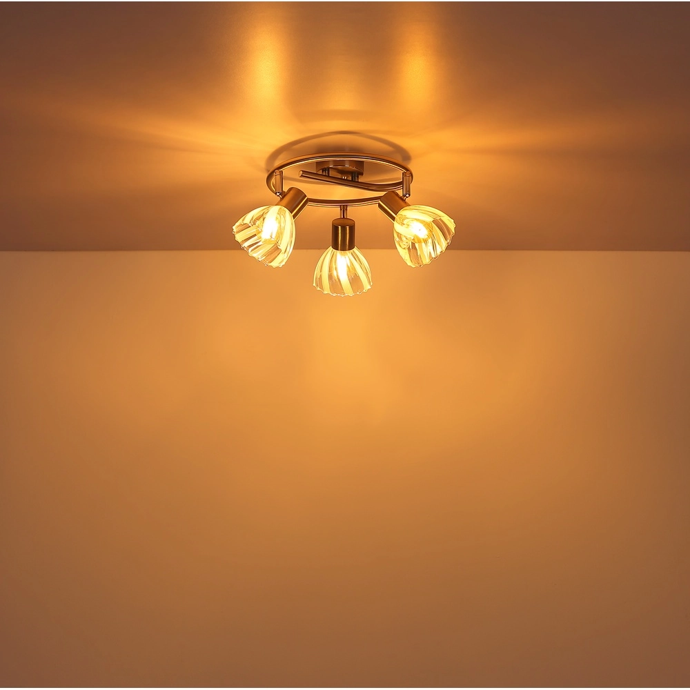 Lampe de plafond à 3 lampes Zachery nickel Globo 9007371533480