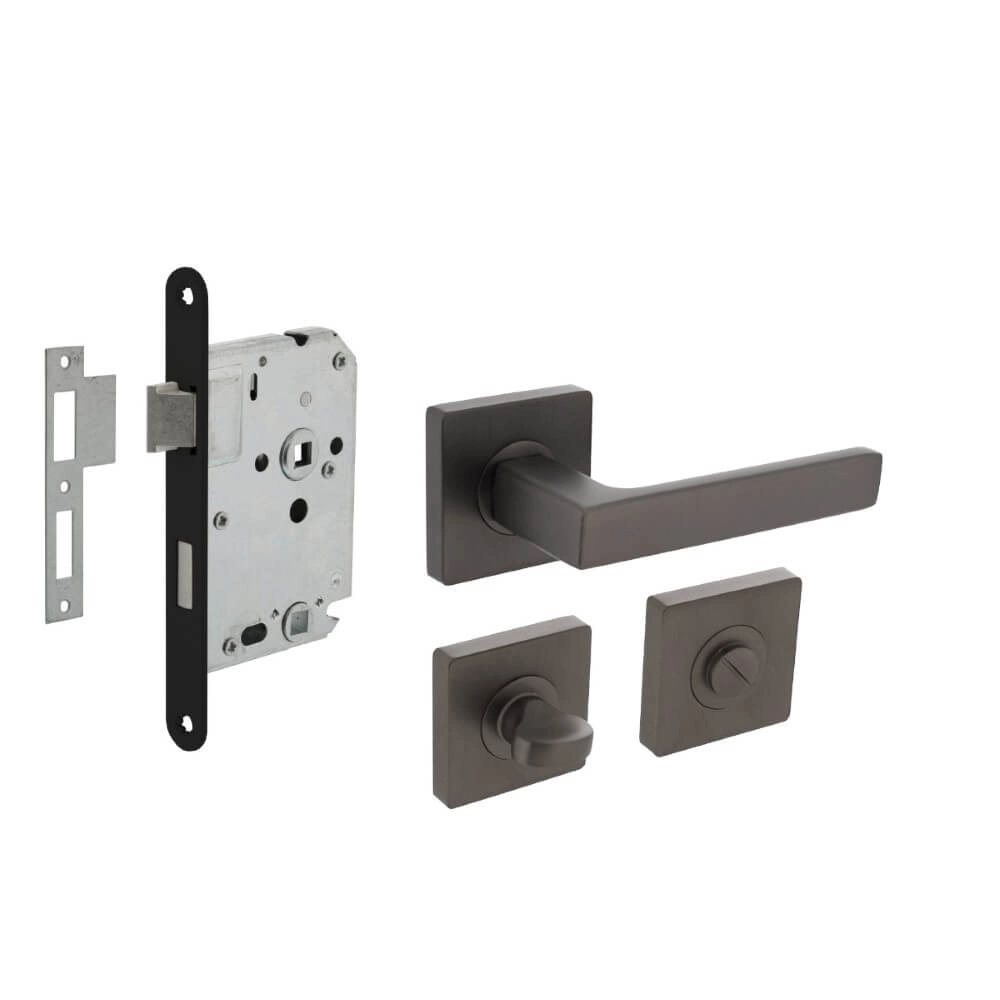 Jeu complet de poignées de porte Hera WC anthracite Jeu complet de poignées de porte Hera WC anthracite