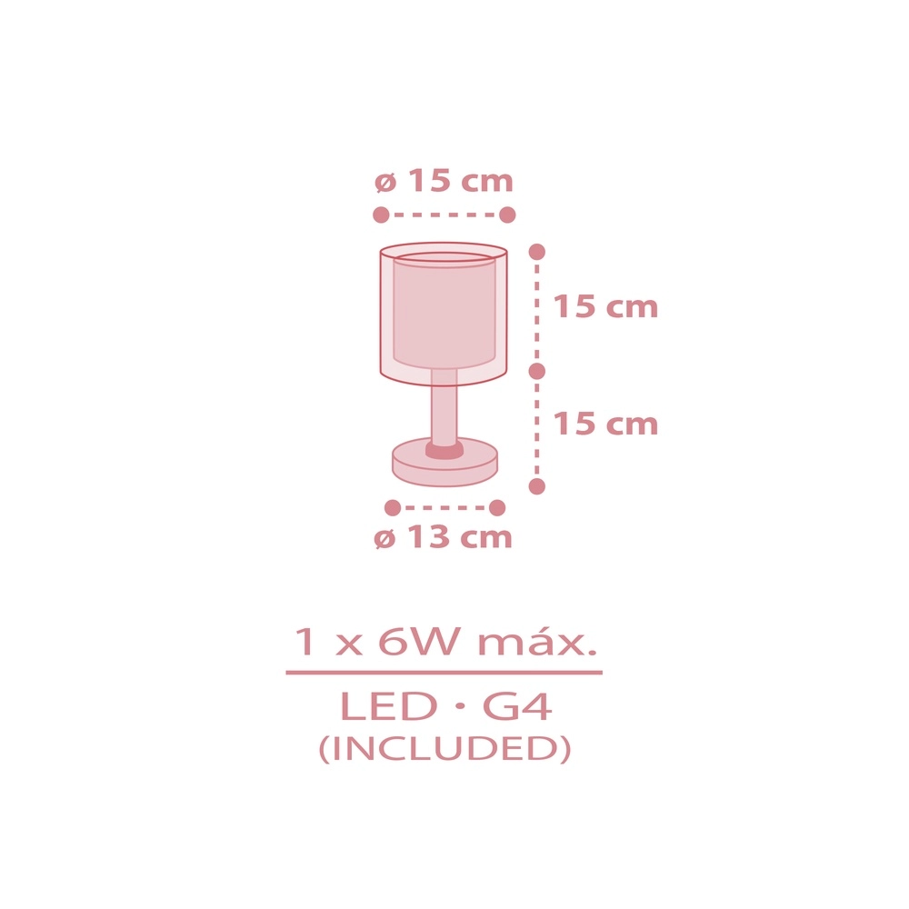 Lampe de table pour enfants Kawaii Friends Lueur rose dans le noir Dalber 8420406002200