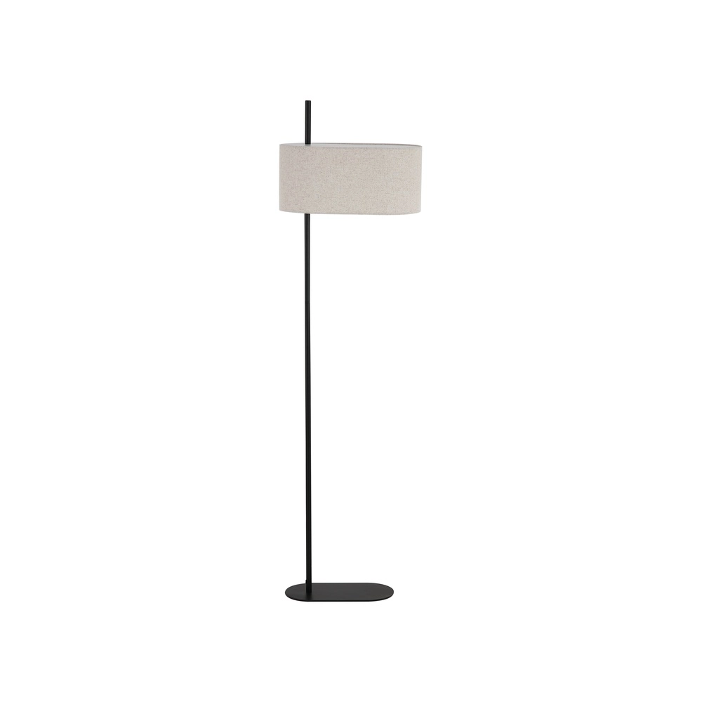 Lampadaire Hessian noir avec abat-jour en lin Lampadaire Hessian noir avec abat-jour en lin