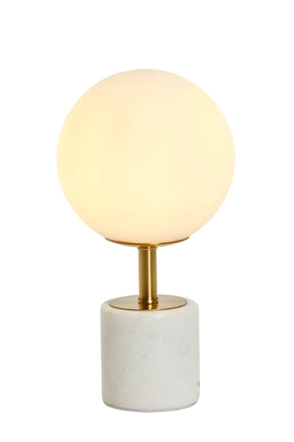 Lampe de table design Medina blanc avec or 35cm