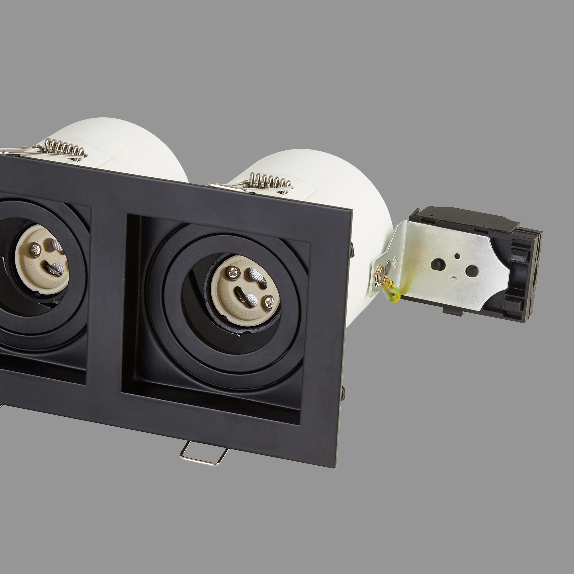 Projecteur rectangulaire encastré Grid 2-noir clair Lyora 5053423307152