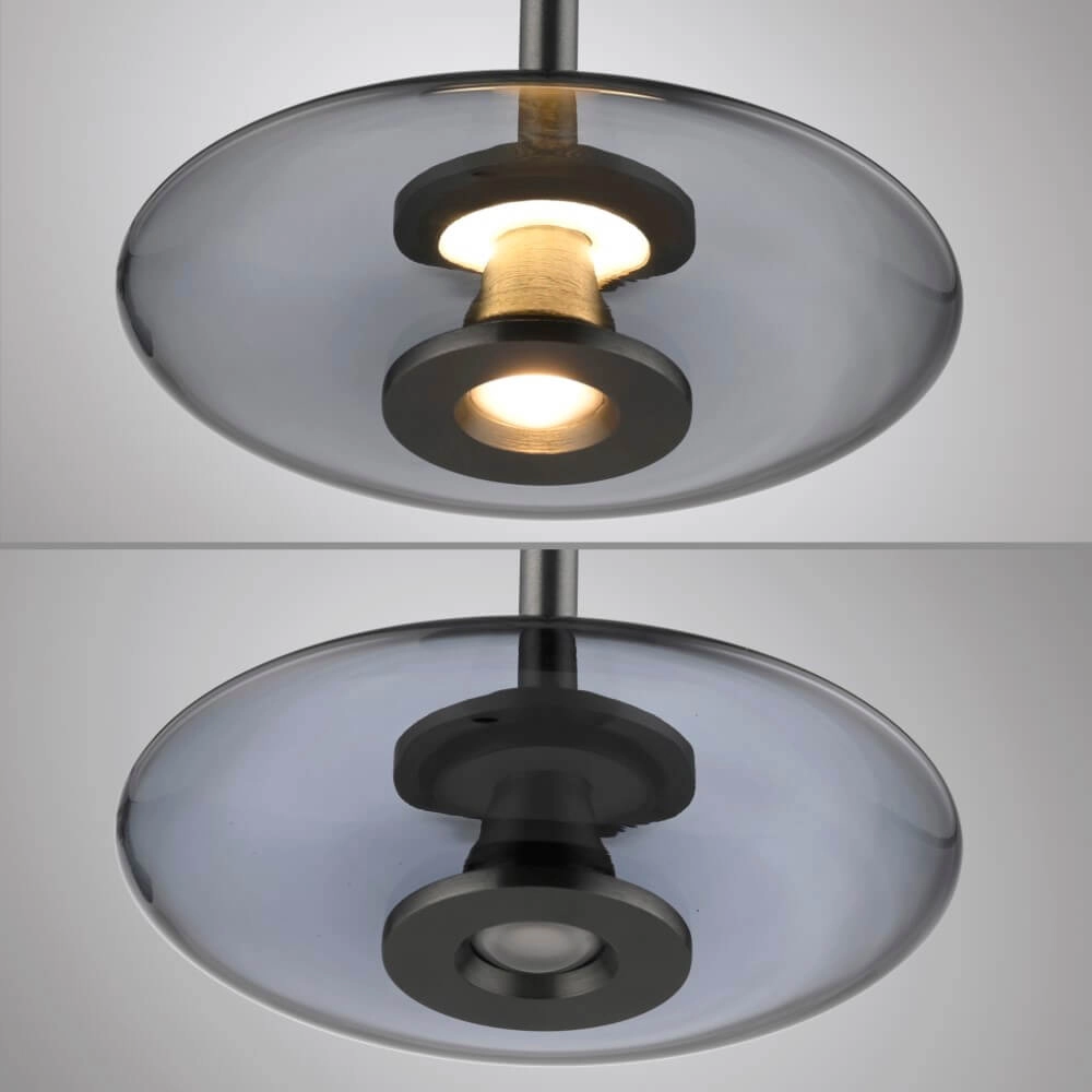 Lampe suspendue 3 lumières Pure Vitrum conception gris Paul Neuhaus 4012248382646