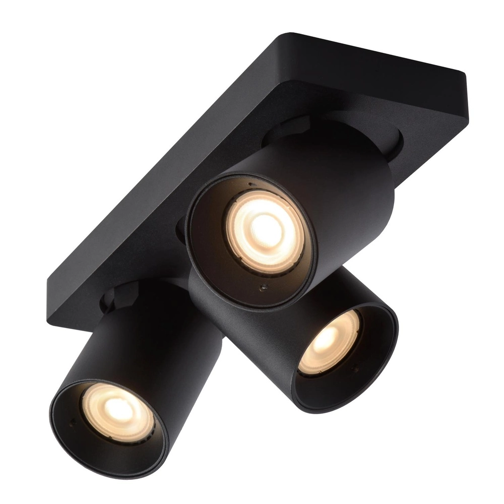 Projecteur de plafond Nigel Noir à 3 lumières Lucide 5411212092571