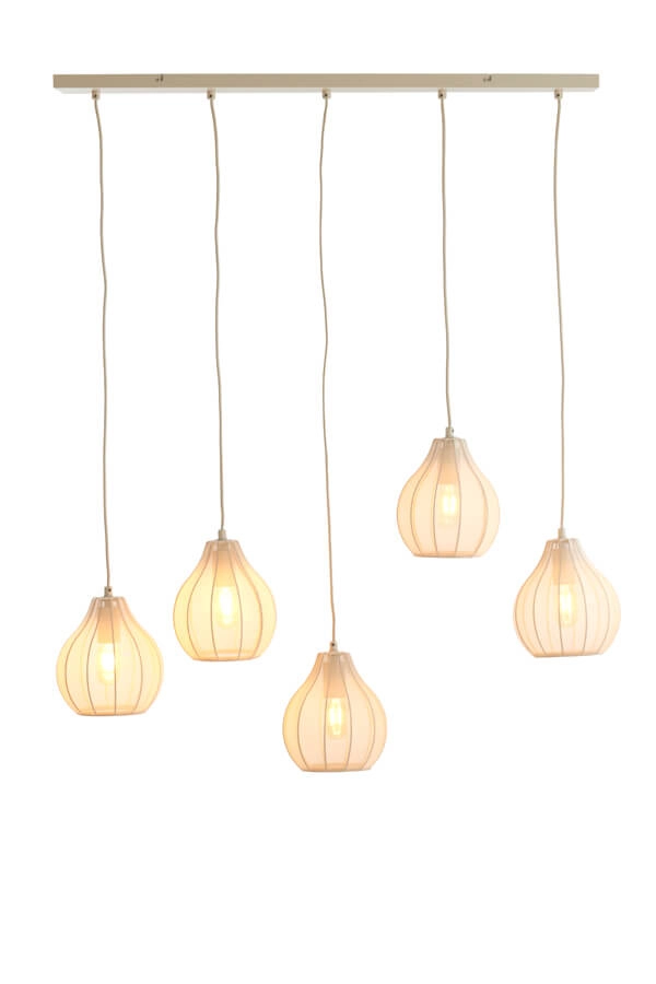 Suspension crème Elati 5 lumières 100cm