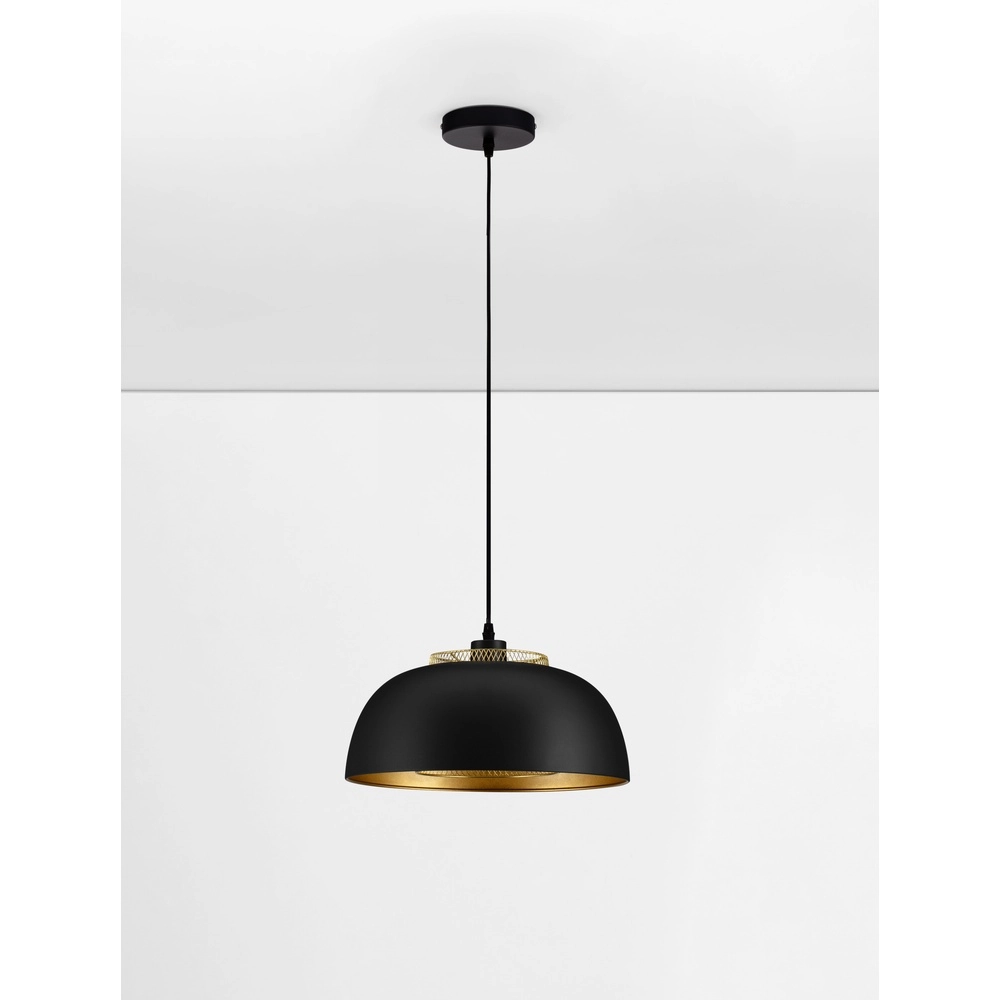 Suspension Sqube noir avec or Lyora 5212017454799