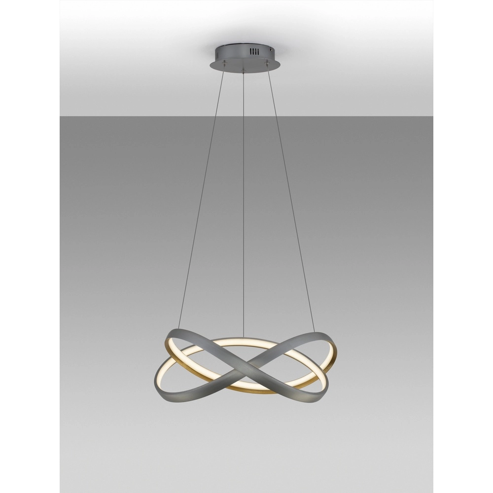 Suspension design Odrey gris argenté avec or Suspension design Odrey gris argenté avec or