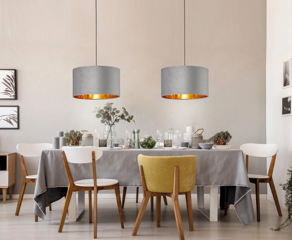 Lampe suspendue Aura velours gris Fischer & Honsel 4003694600835