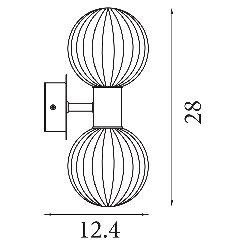 Applique murale Luminsphere Double noir Searchlight 5053423297415