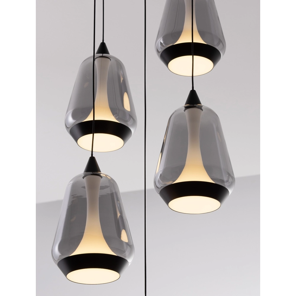 Suspension design Alish Verre fumé à 5 lumières Suspension design Alish Verre fumé à 5 lumières