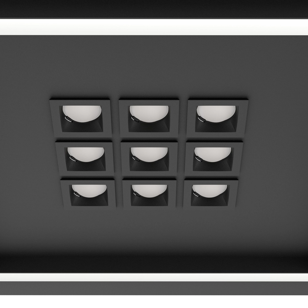 Lumière LED moderne de plafond Balazote 36x36 cm - noir Eglo 9008606312719