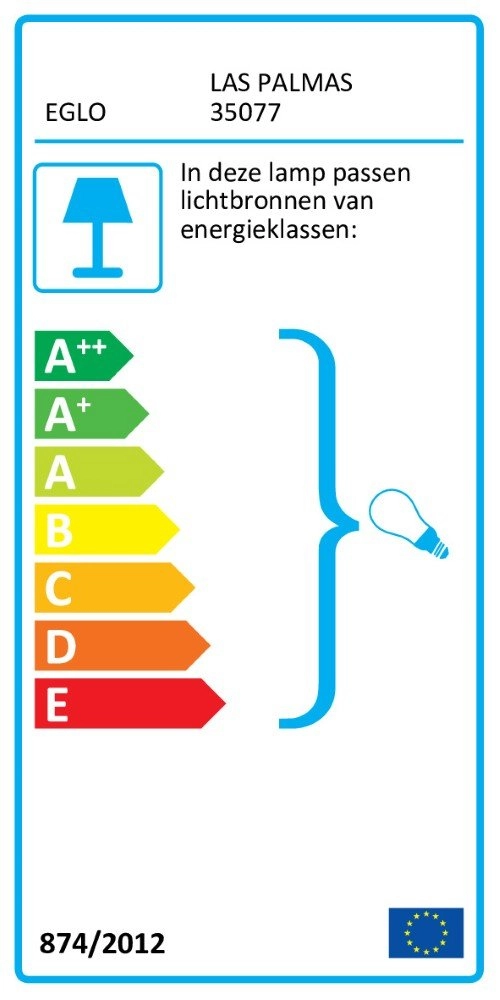 Lampe de ventilateur de plafond Las Palmas E27 132 cm en acier inoxydable Eglo 9002759350772