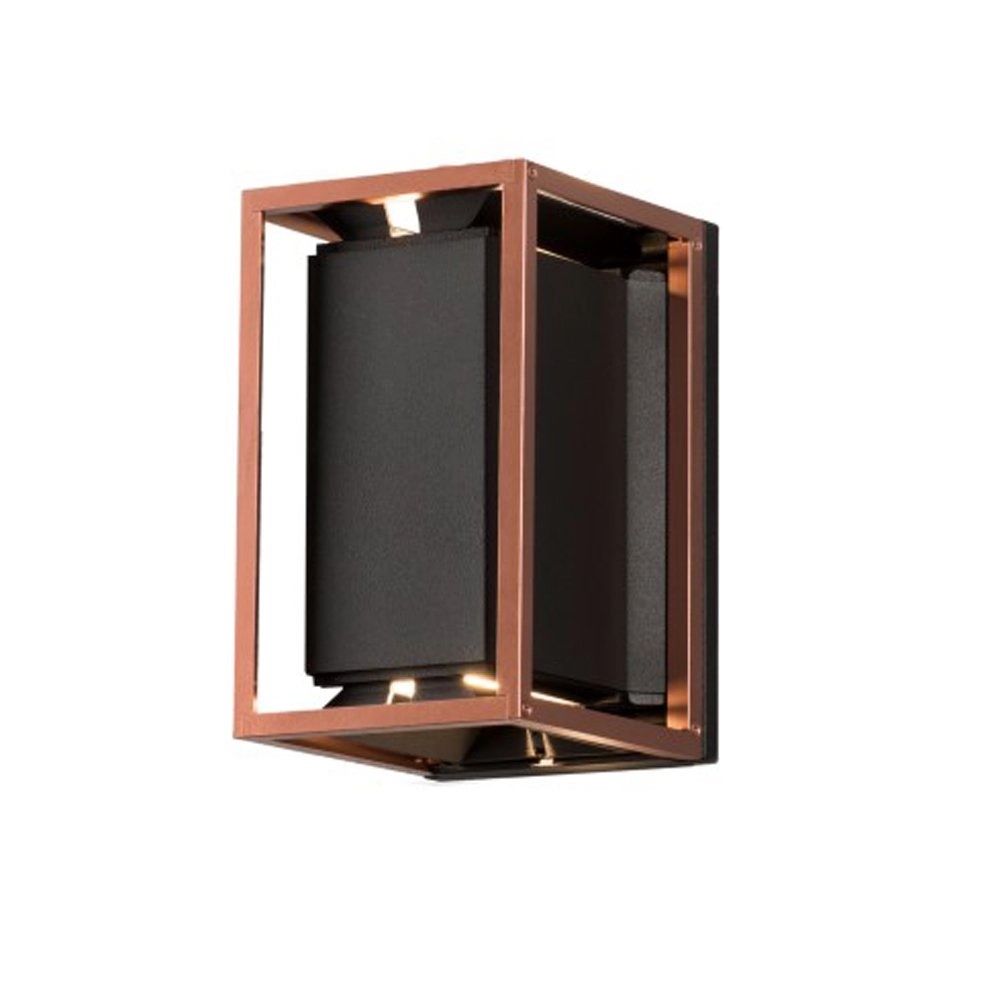 LED lampe d'extérieur Vale Up-Down noir avec cuivre rouge