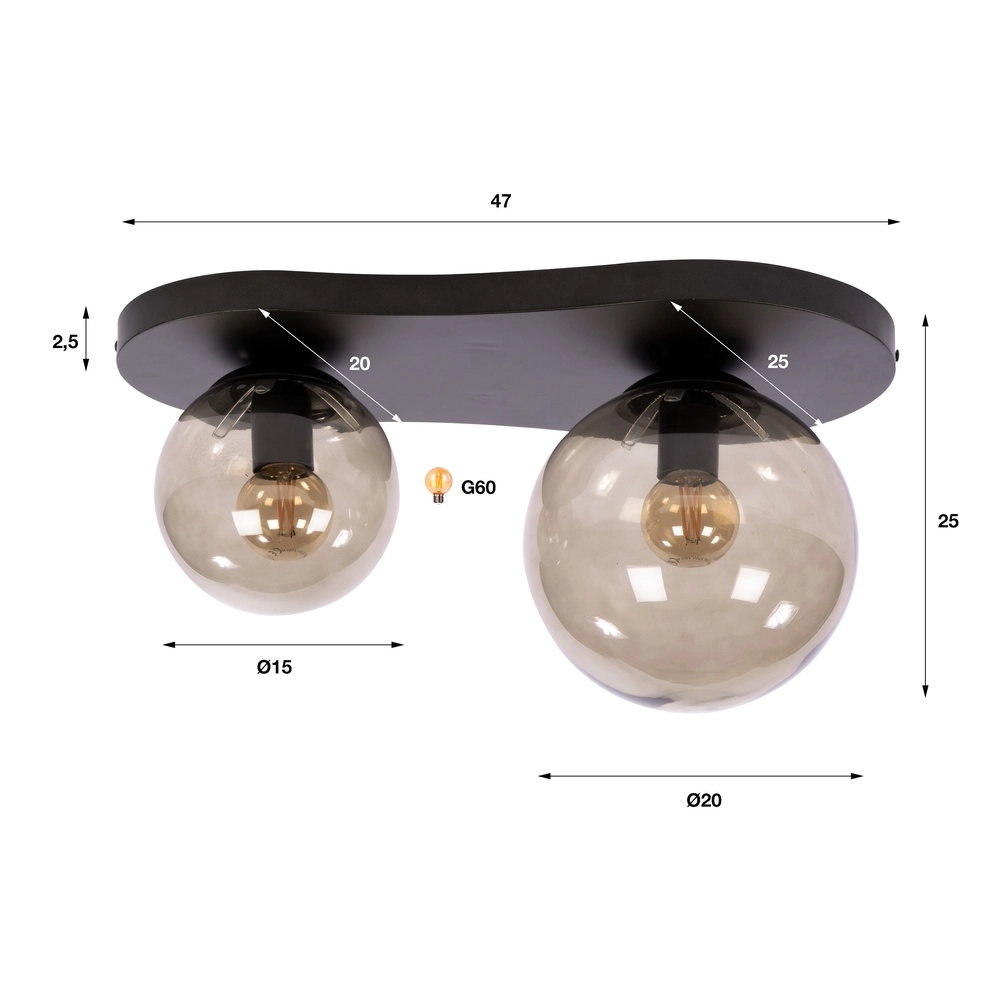 Lampe de plafond moderne Bubble Sienna Brown Lyora 8716803514942