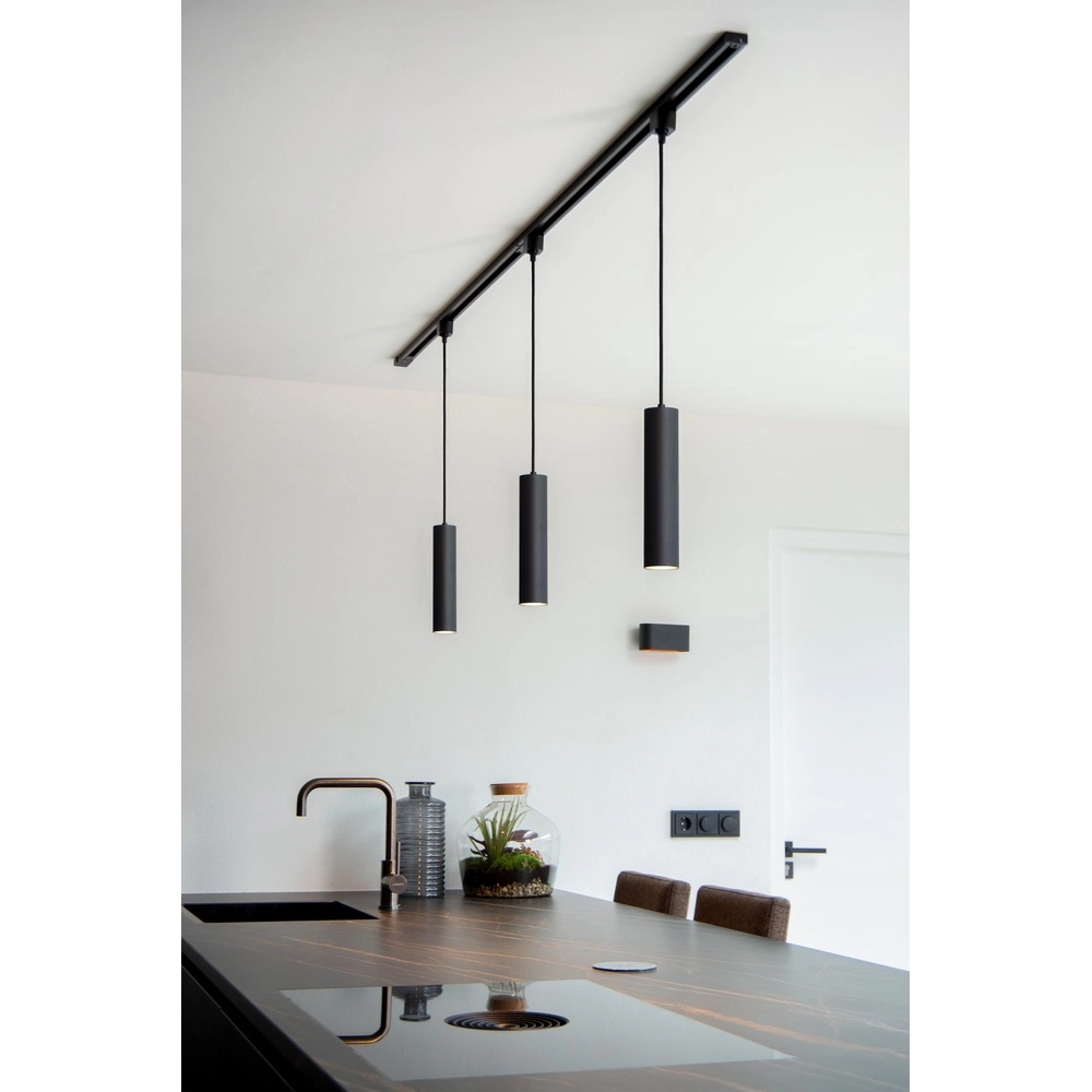 Suspension lumineuse à rail Track Floris Noir monophasé Lucide 5411212093370