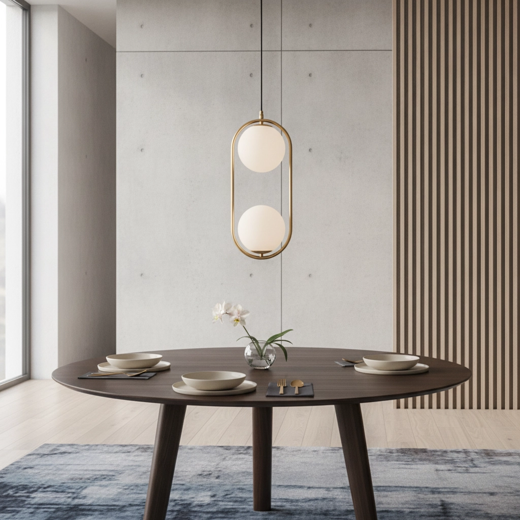 Suspension design Obitar Double ovale doré