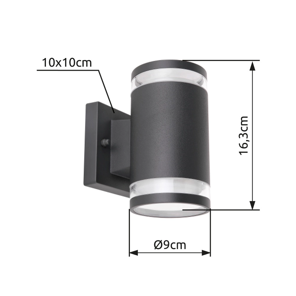 Lampe murale moderne Alcala anthracite Globo 9007371395583