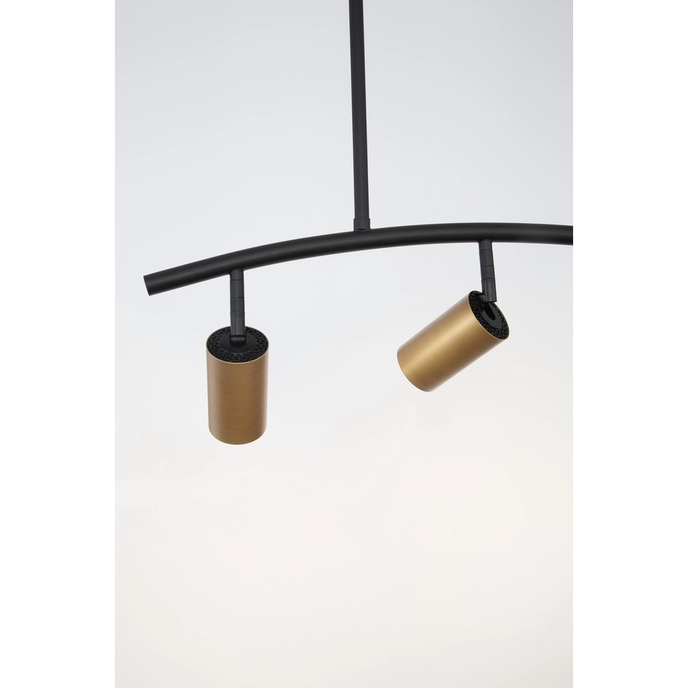 Suspension Pogno 3 lumières noir avec rond doré Lyora 5212017431295