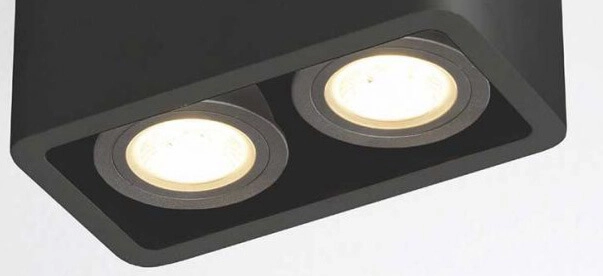 Spot double en saillie Bronx noir Artdelight 8719831731725