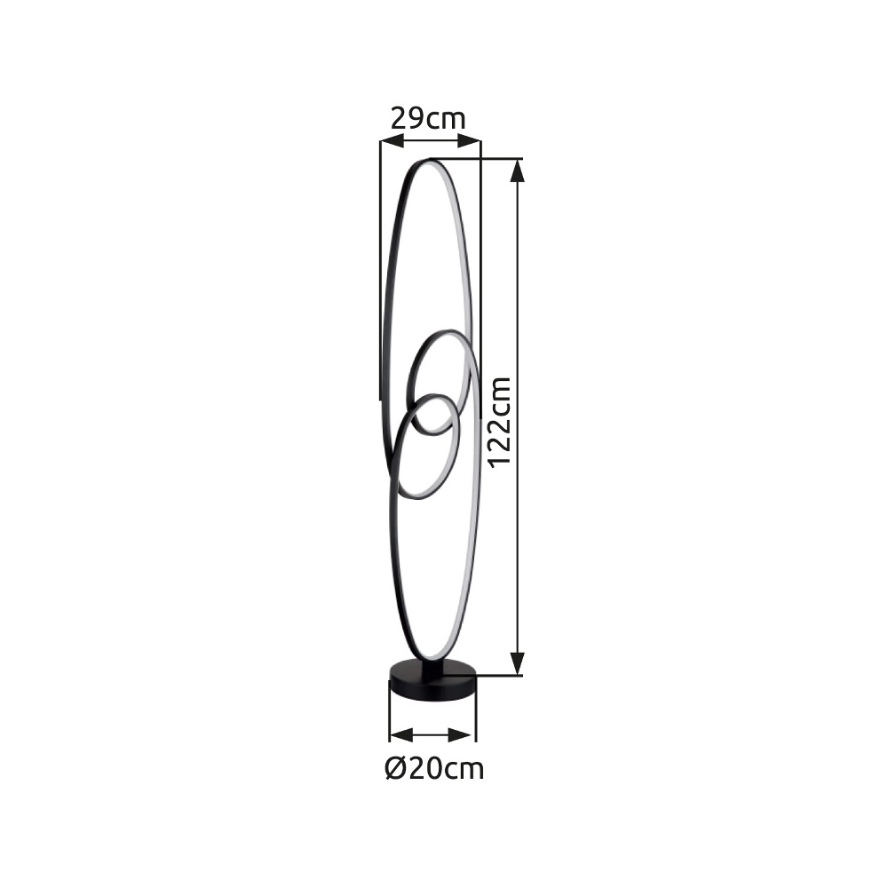 Lampadaire de conception Spira Noir Globo 9007371453252