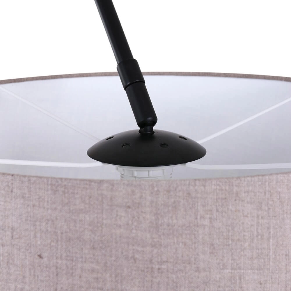 Lampe à arc Stresa noir avec abat-jour en lin Steinhauer 8712746106633