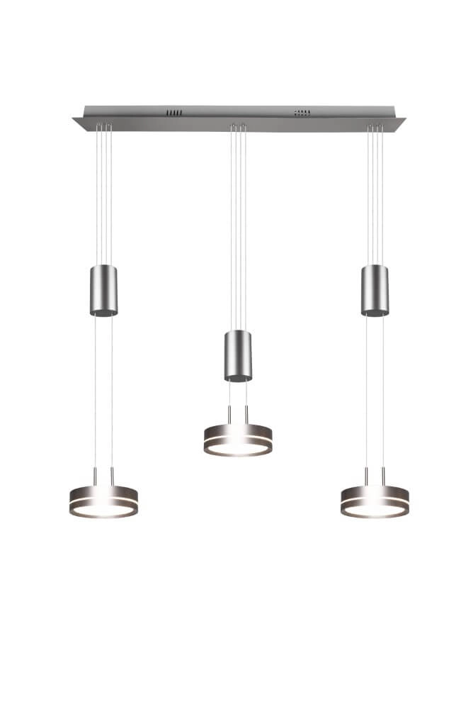 Lampe suspendue Franklin 3 lumières en acier inoxydable Trio 4017807510096