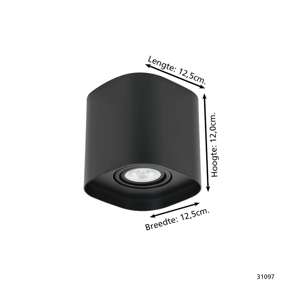 Spot apparent noir Arenzano cheville Eglo 9002759310974