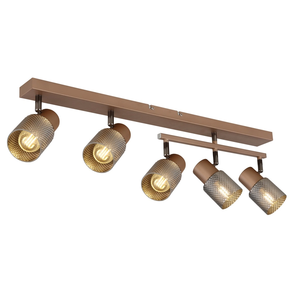 Lampe de plafond Satella 5-café brun clair