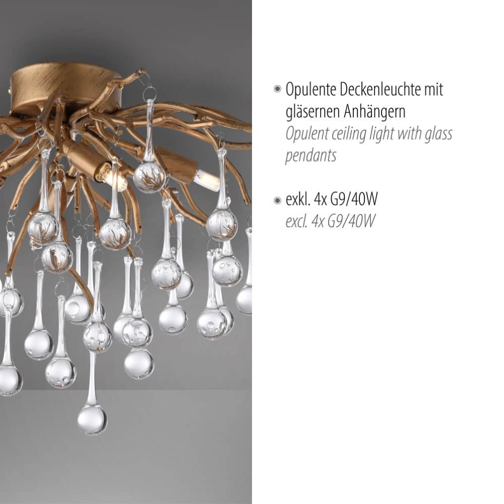 Lustre Icicle laiton 60cm Paul Neuhaus 4012248352069