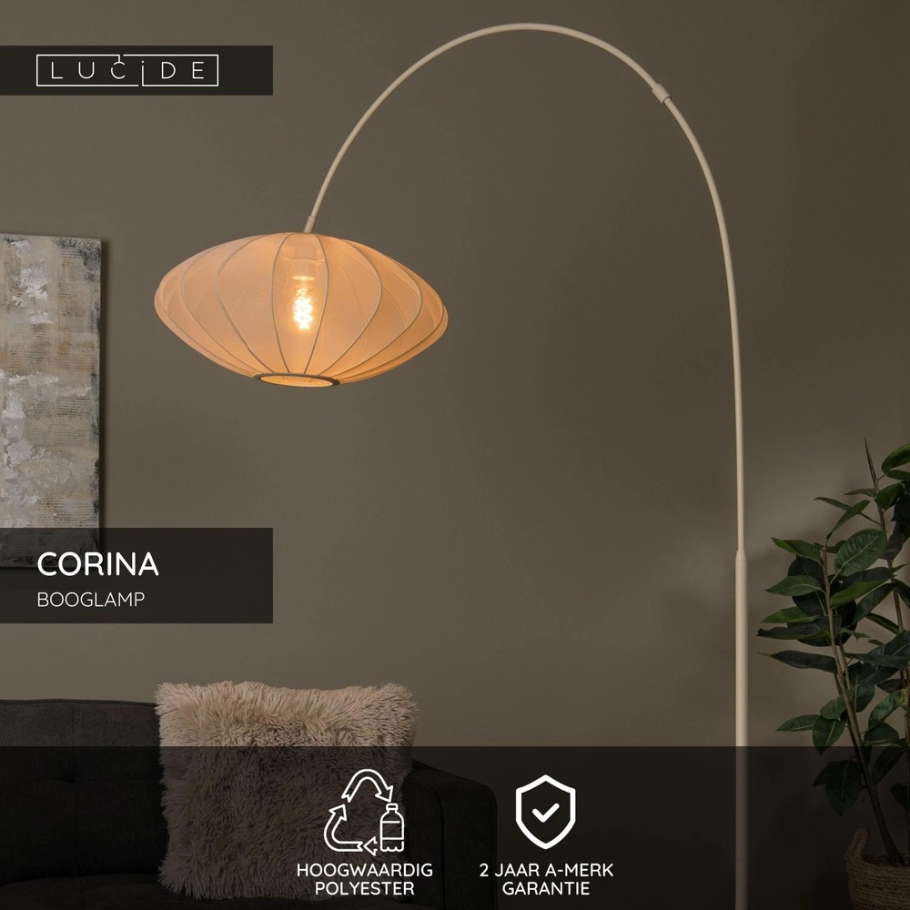 Lampe à arc Corina brun sable Lucide 5411212032072