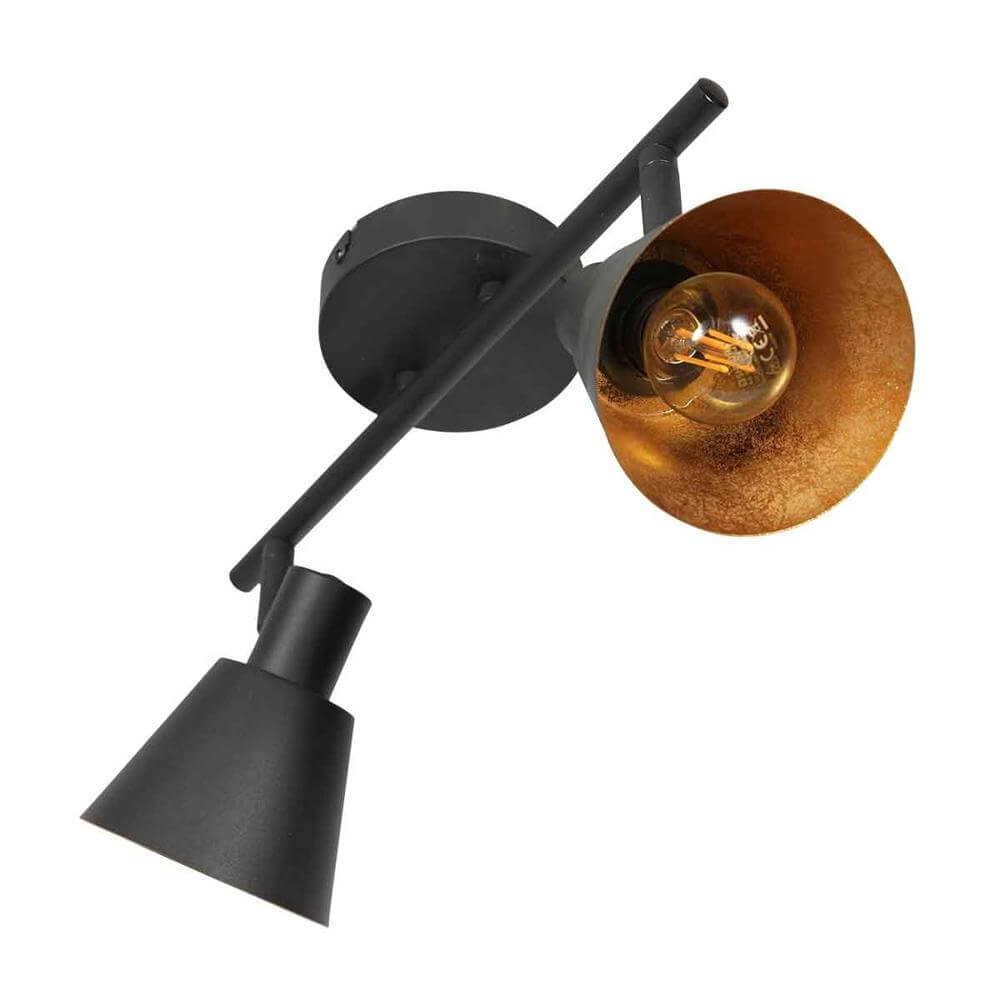 Plafonnier Oeroe noir avec or 2 lumières Steinhauer 8712746176339