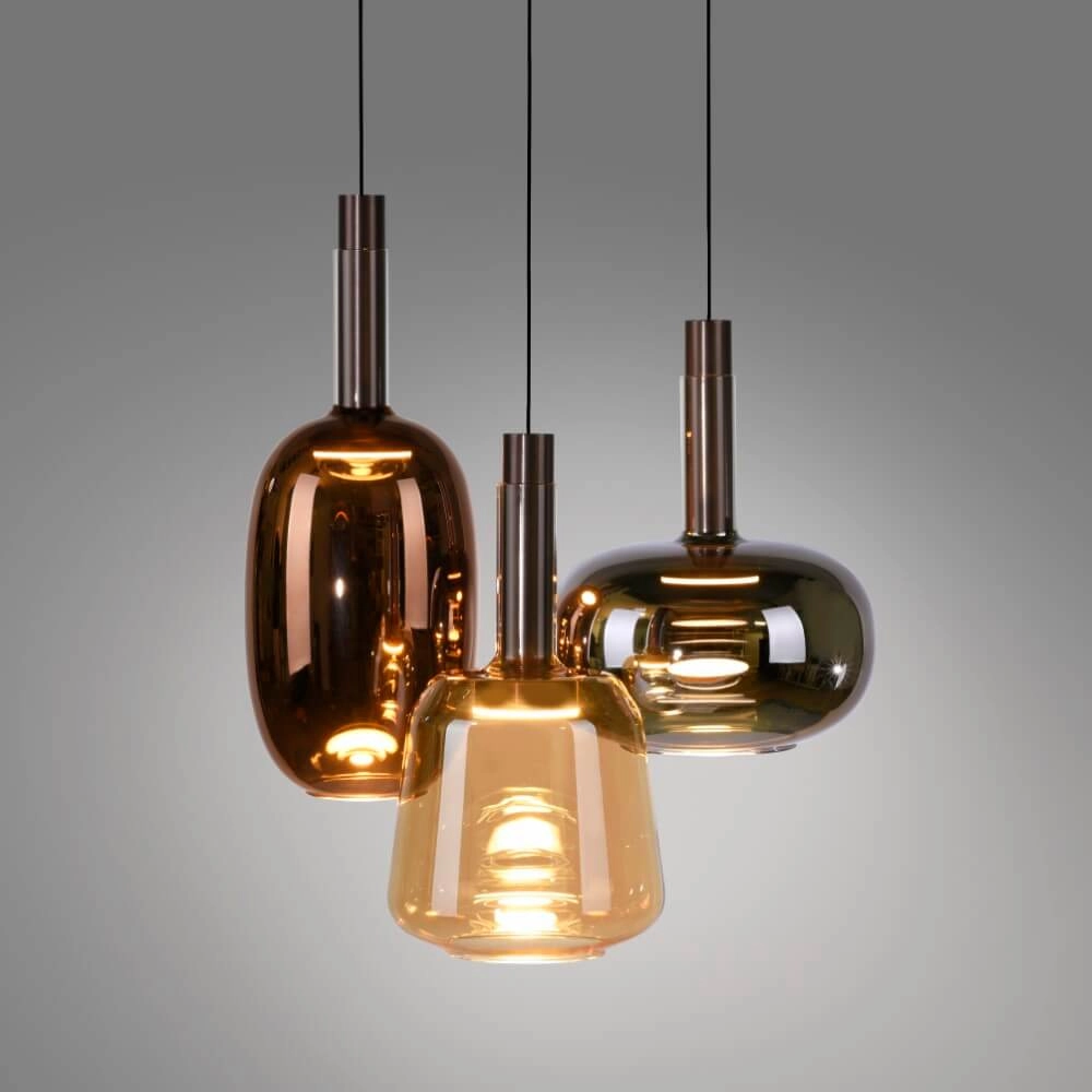 Lampe suspendue joyeuse Irides Ronde à 3 lumières Paul Neuhaus 4012248385845