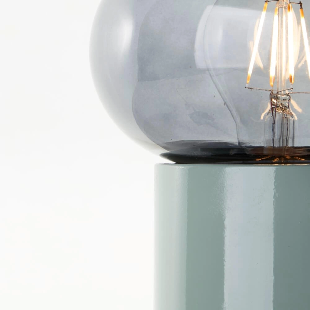 Lampe de table verte Knut avec verre fumé Brilliant 4004353430152