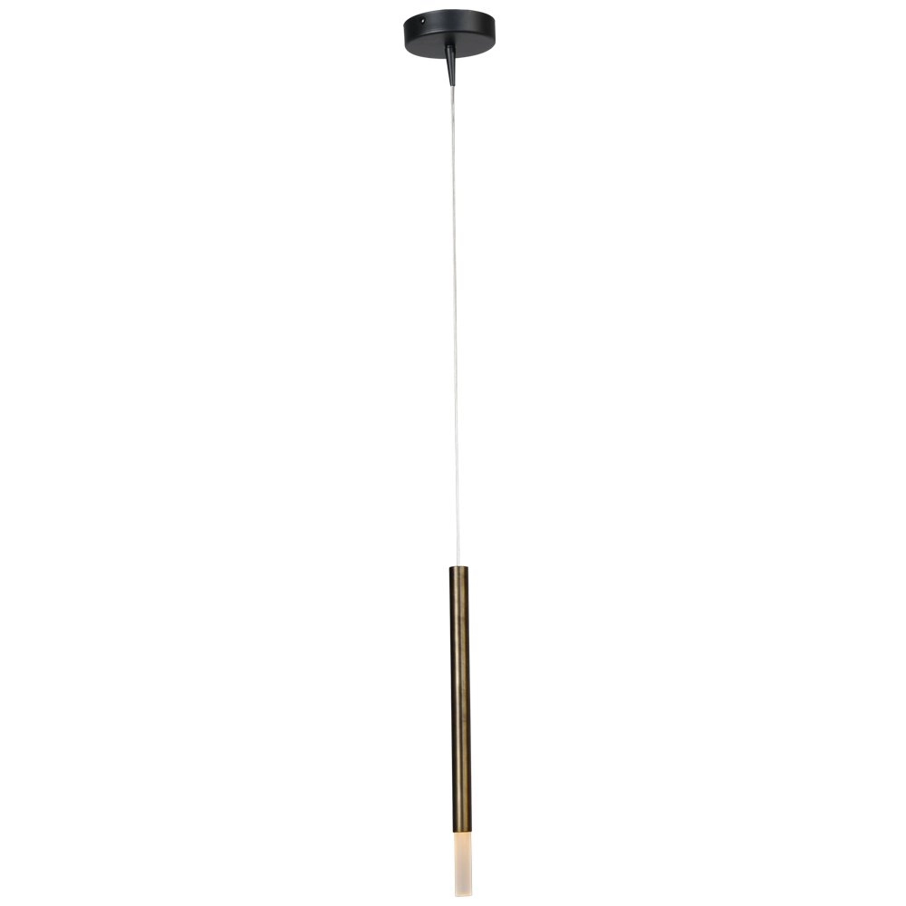 Lampe suspendue noire Flute avec cylindre d'or Lampe suspendue noire Flute avec cylindre d'or