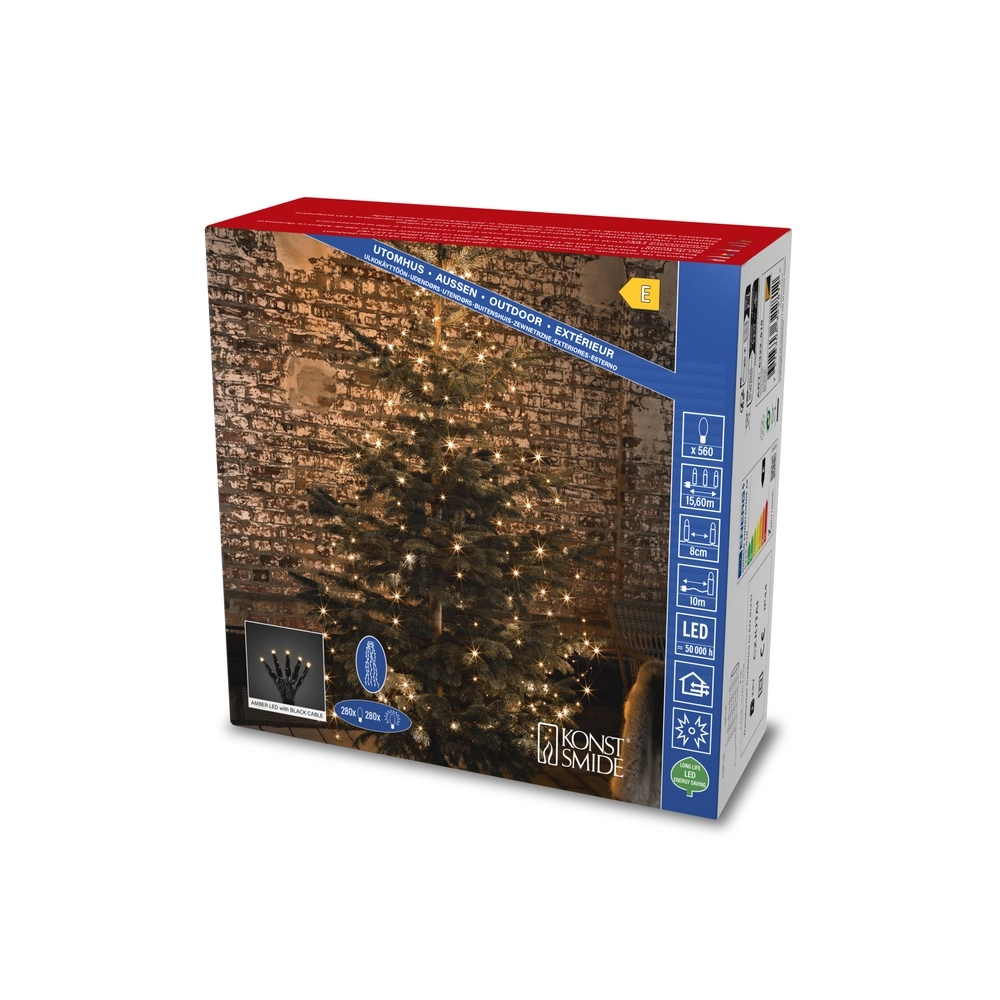 Kit d’éclairage 560cm - 8x 70 led - 2200K pour sapin de Noël KonstSmide 7318306322812