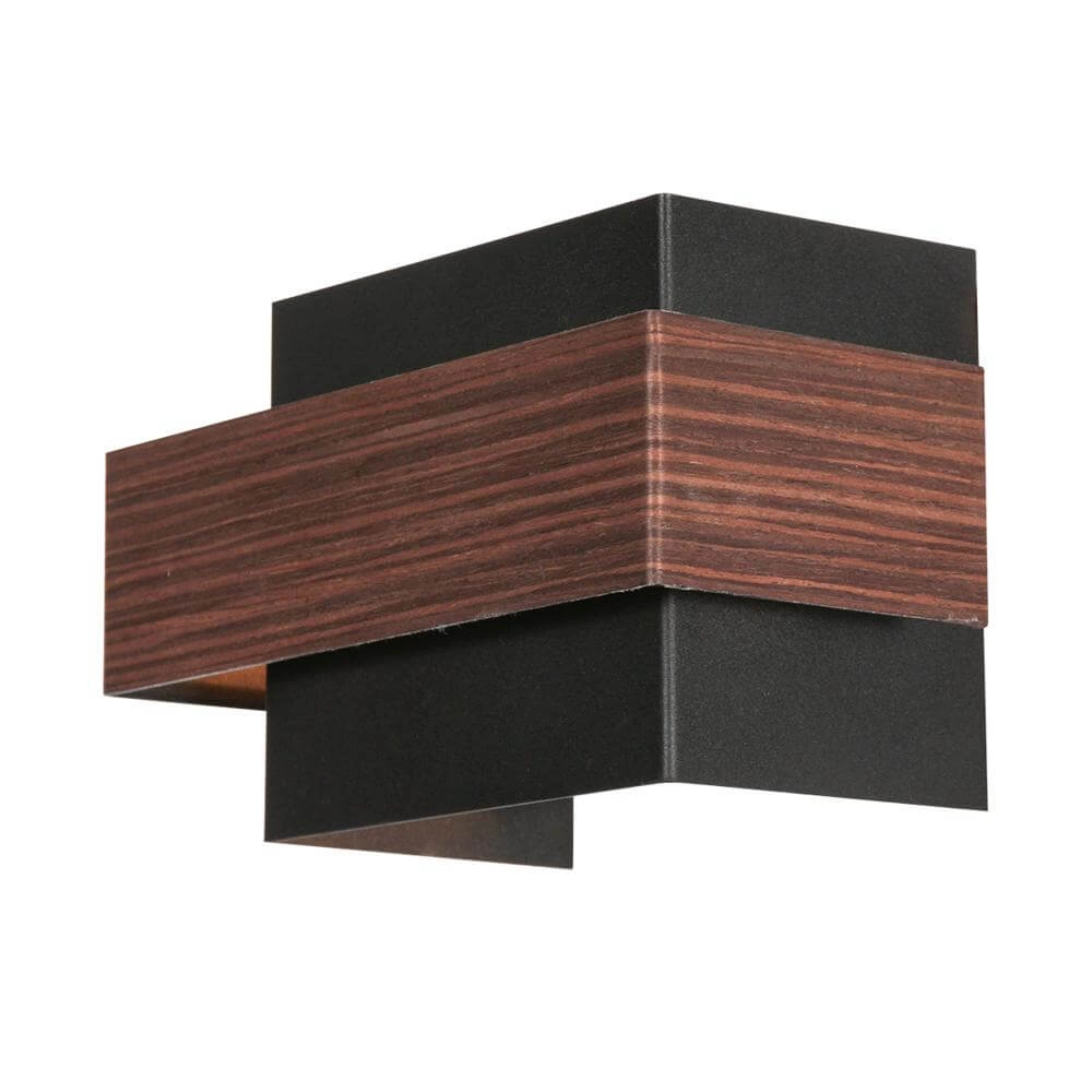 Applique murale Muro noir avec bois M Steinhauer 8712746177756
