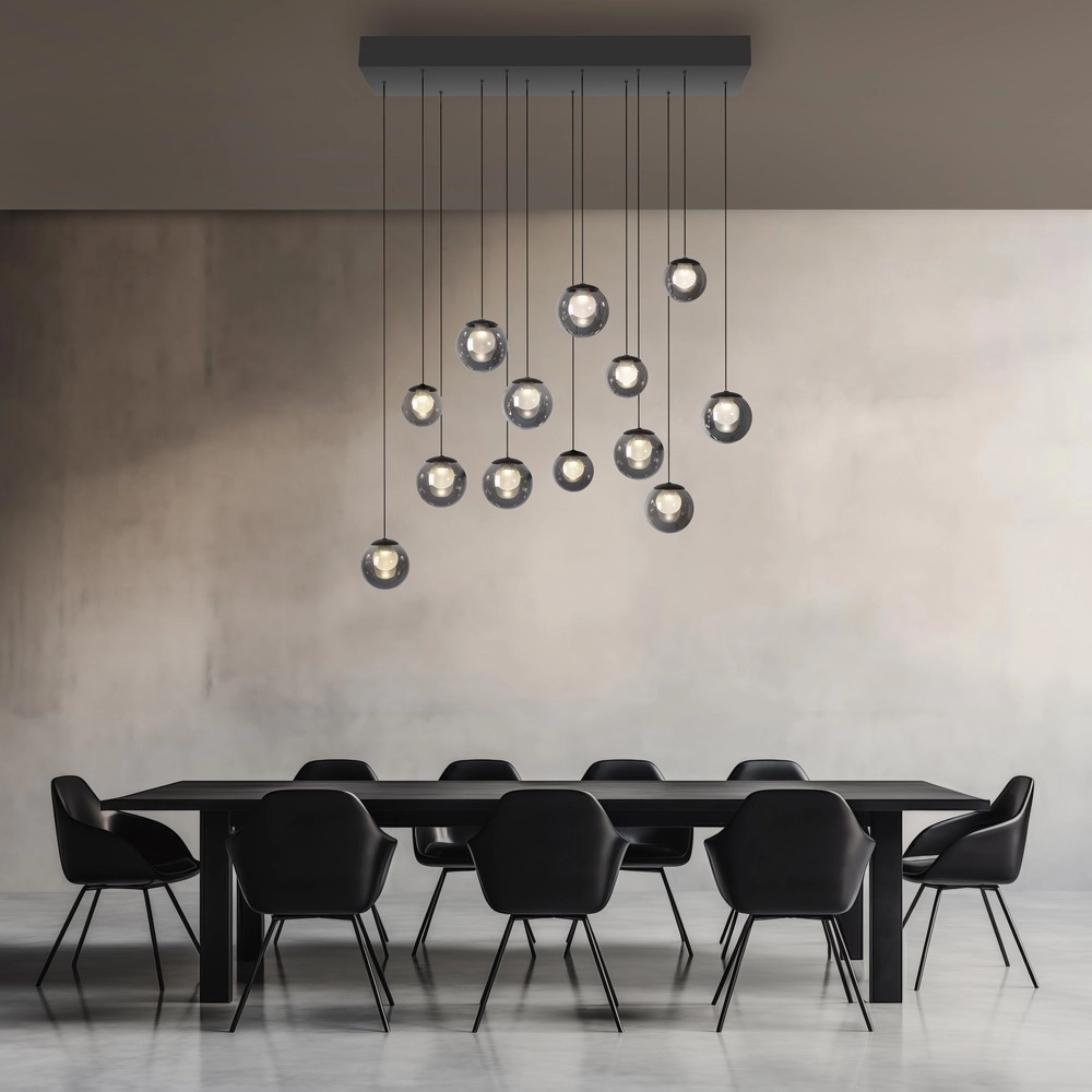 Lampe suspendue à 13 lumières Pure Popup Gris mystique Paul Neuhaus 4012248398302
