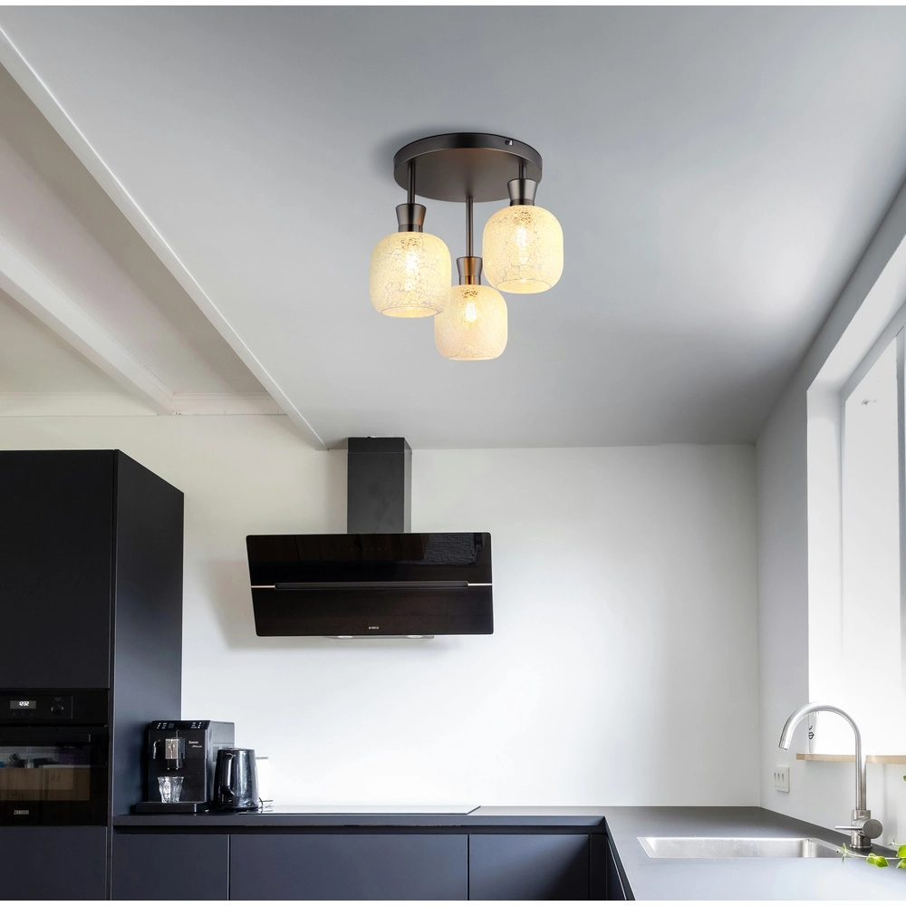 Lampe de plafond à 3 lumières Brokana Bronze à fusil Globo 9007371572465