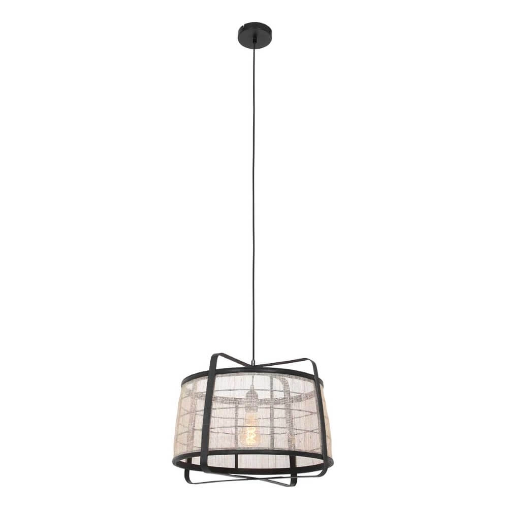 Lampe à suspension en bois noir Capors Ø48cm Steinhauer 8712746166637
