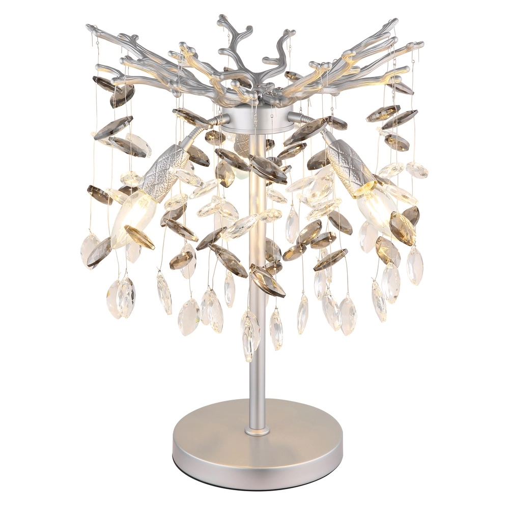 Lampe de table Queena gris argenté Ø 36 cm