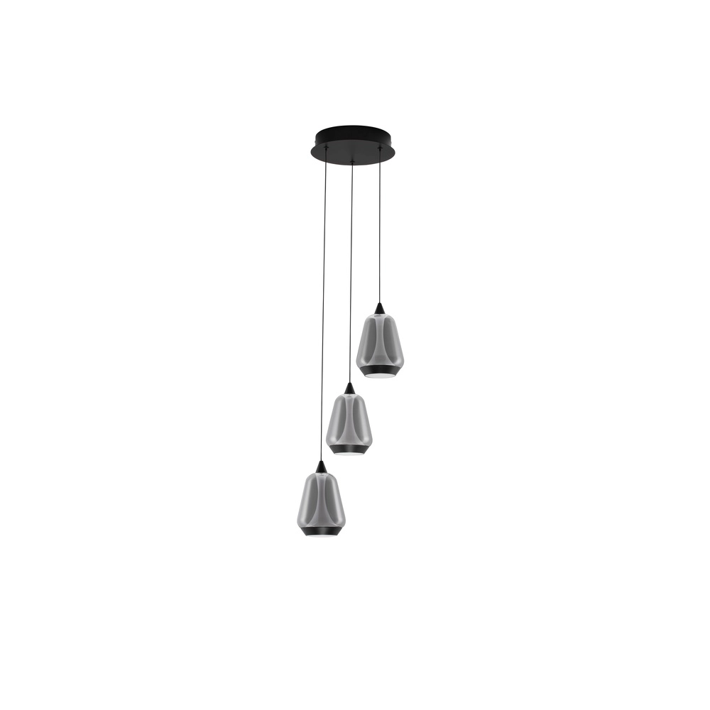 Suspension design Alish Verre fumé à 3 lumières Lyora 5212017477705