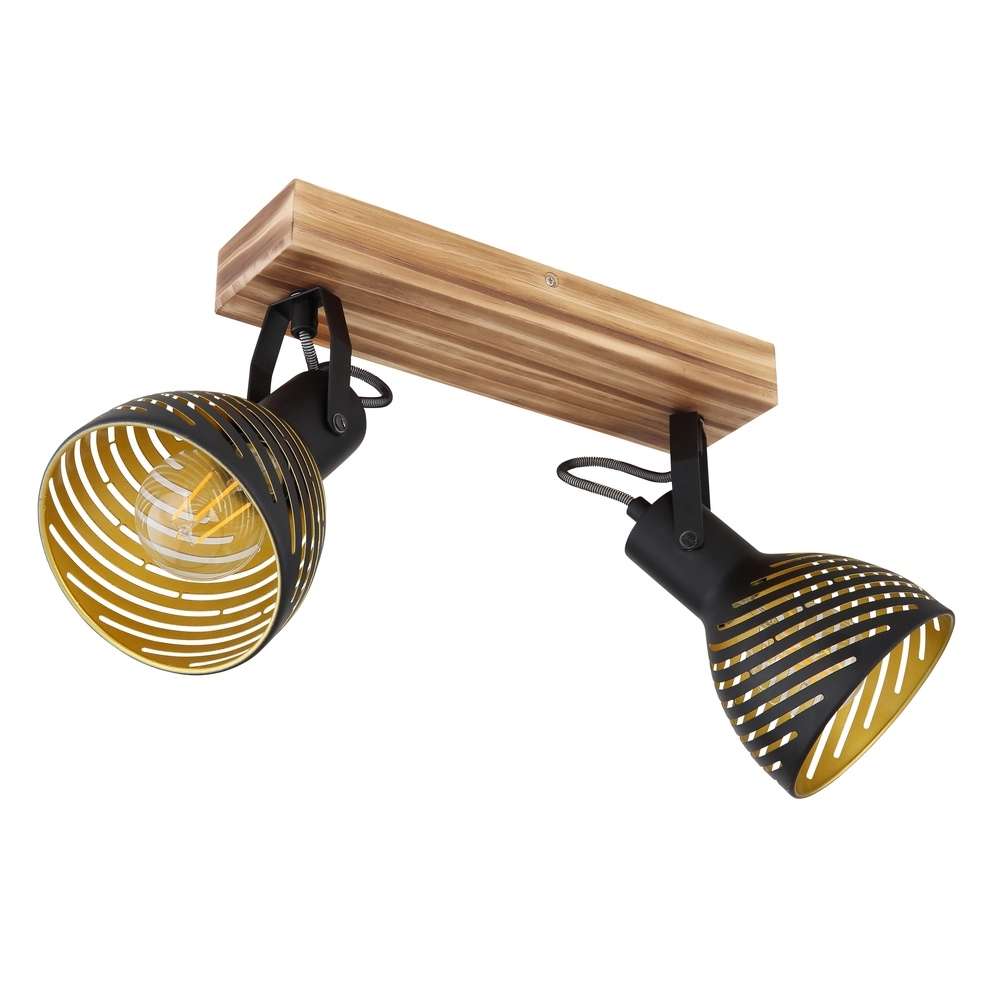 Lampe de plafond Lenna Bois 2 clairs avec noir Globo 9007371422685